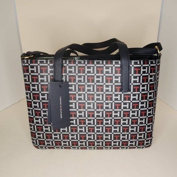 Tommy Hilfiger Navy North South Satchel with Detachable Pouch - NWT - Picture 7 of 12